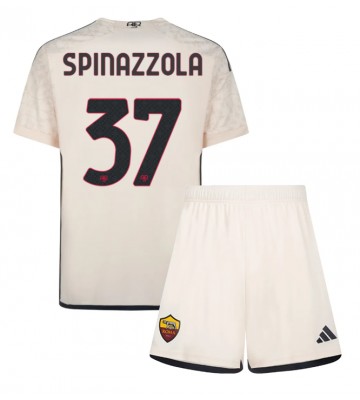 AS Roma Leonardo Spinazzola #37 Replika Babytøj Udebanesæt Børn 2023-24 Kortærmet (+ Korte bukser)